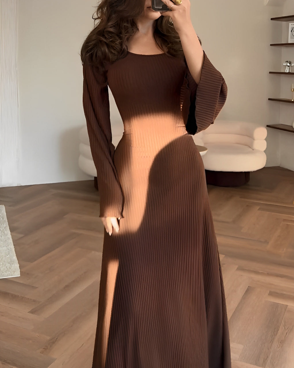 Aiah - Elegant Knitted Maxi Dress