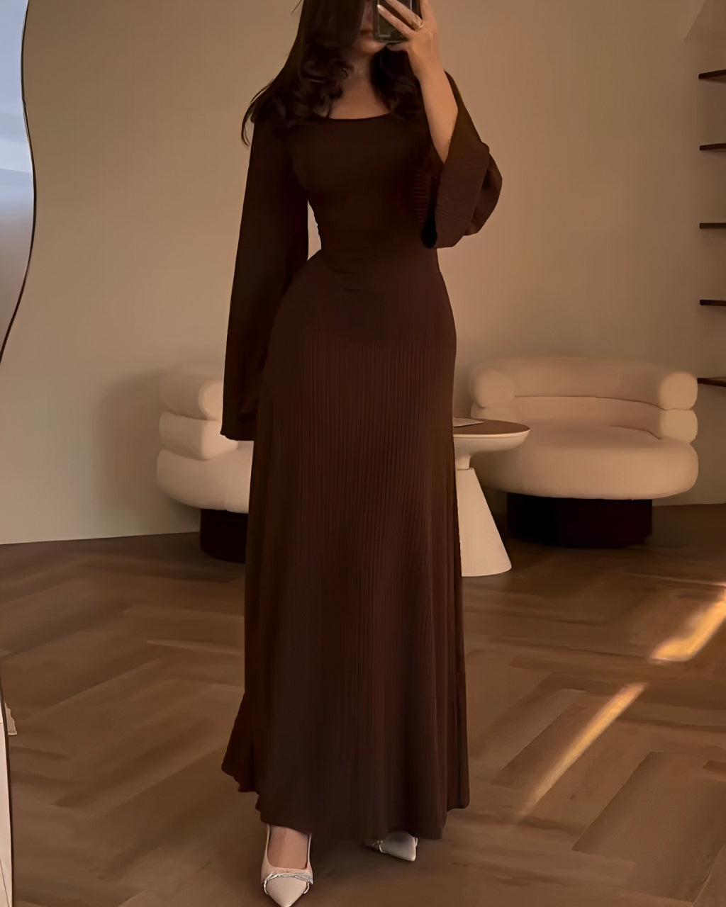 Aiah - Elegant Knitted Maxi Dress