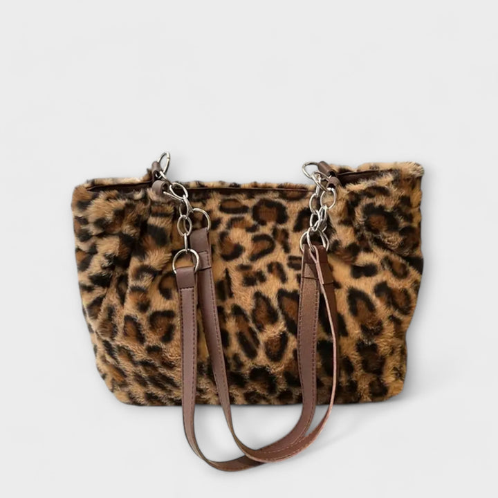 Morwen - Trendy Leopard Skin Inspired Tote in Soft Faux Fur