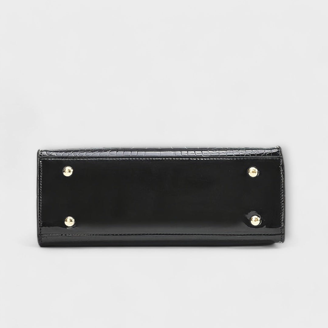 Aralune -  Shiny crocodile print handbag