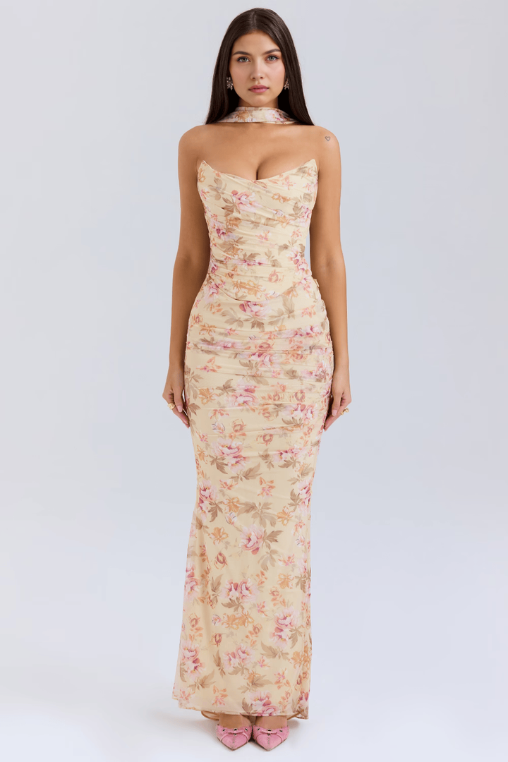 SERAPHINA - MESH CORSET MIDI DRESS