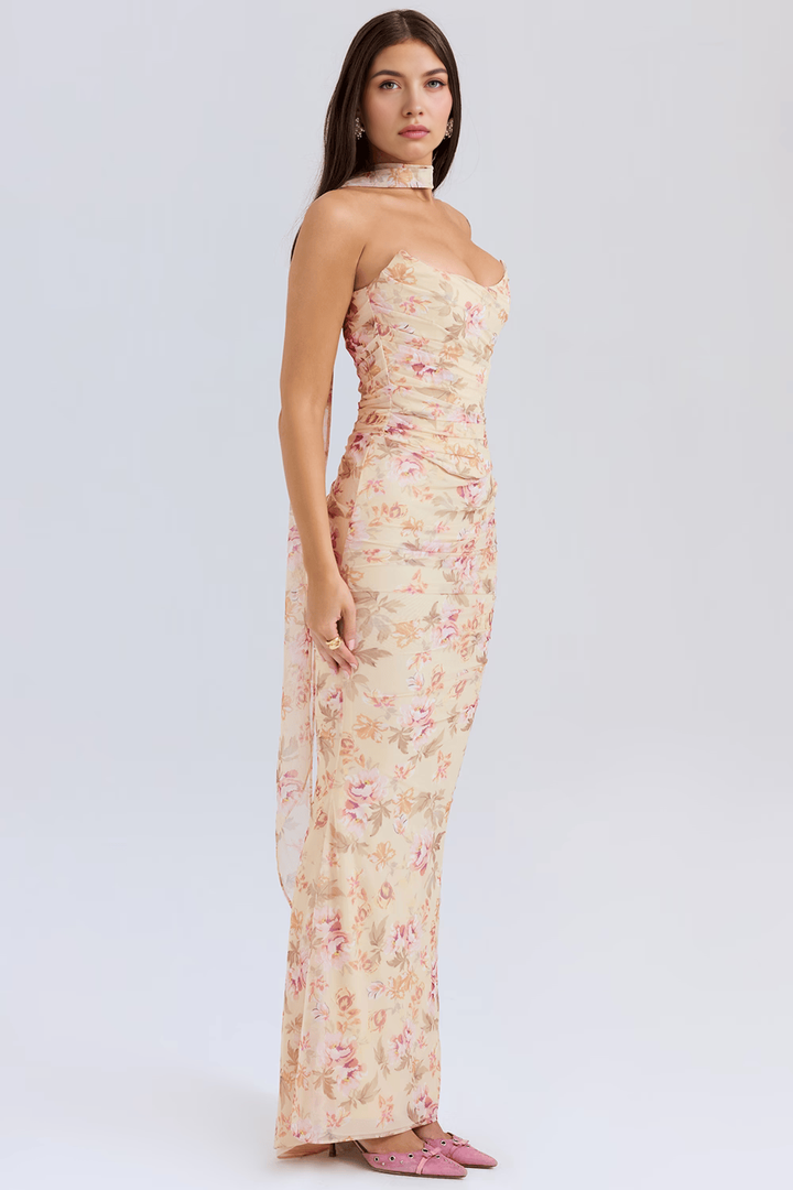 SERAPHINA - MESH CORSET MIDI DRESS