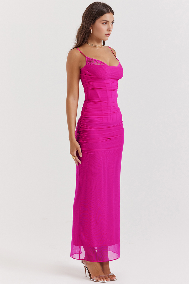 AURELIA - LACE MESH MAXI DRESS