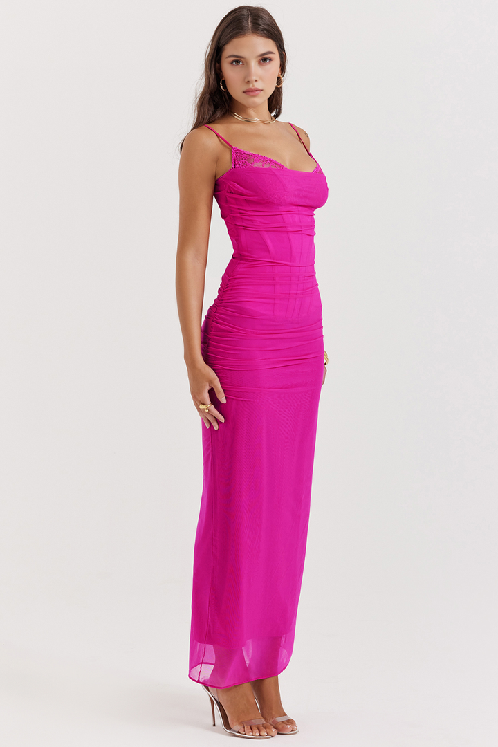 AURELIA - LACE MESH MAXI DRESS