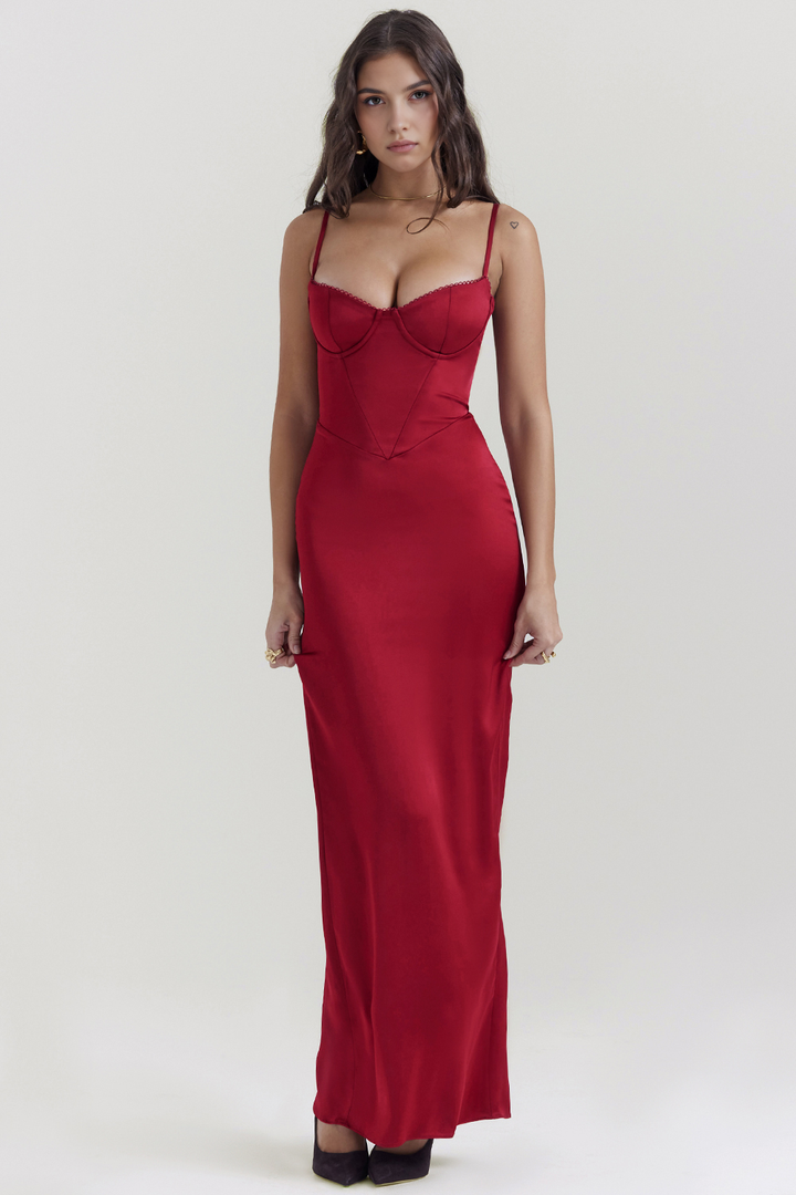 RUBINA - Satin Maxi  Dress