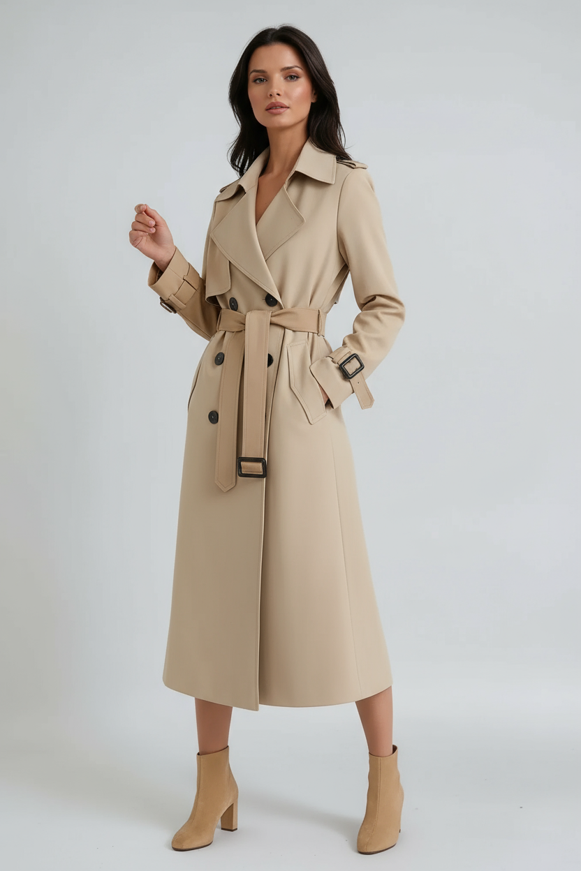Amara | Belted Long Trench Coat
