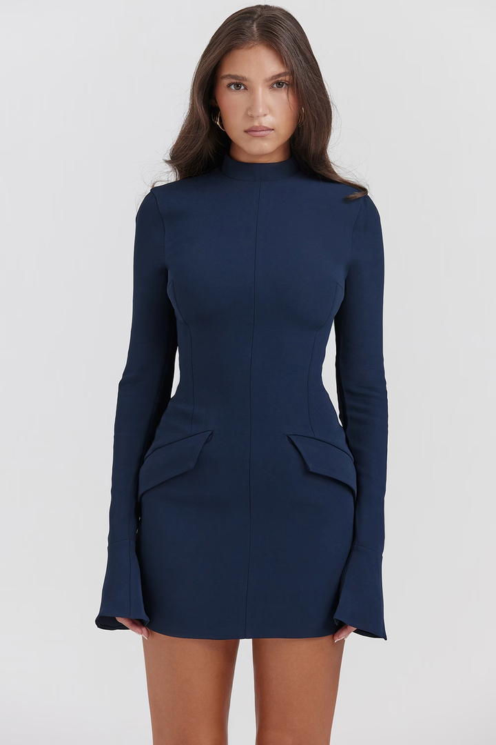 Zevuri ™ | Knitted, figure-hugging mini dress with pocket detail