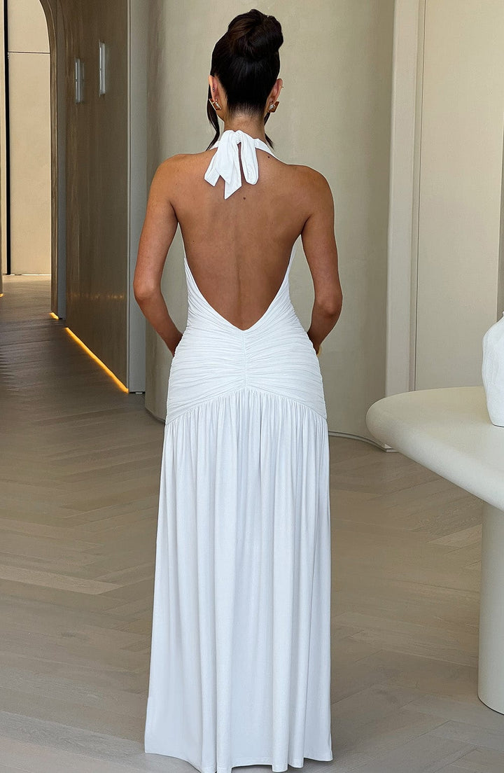 Sabine™ | Backless maxi dress with knot slit