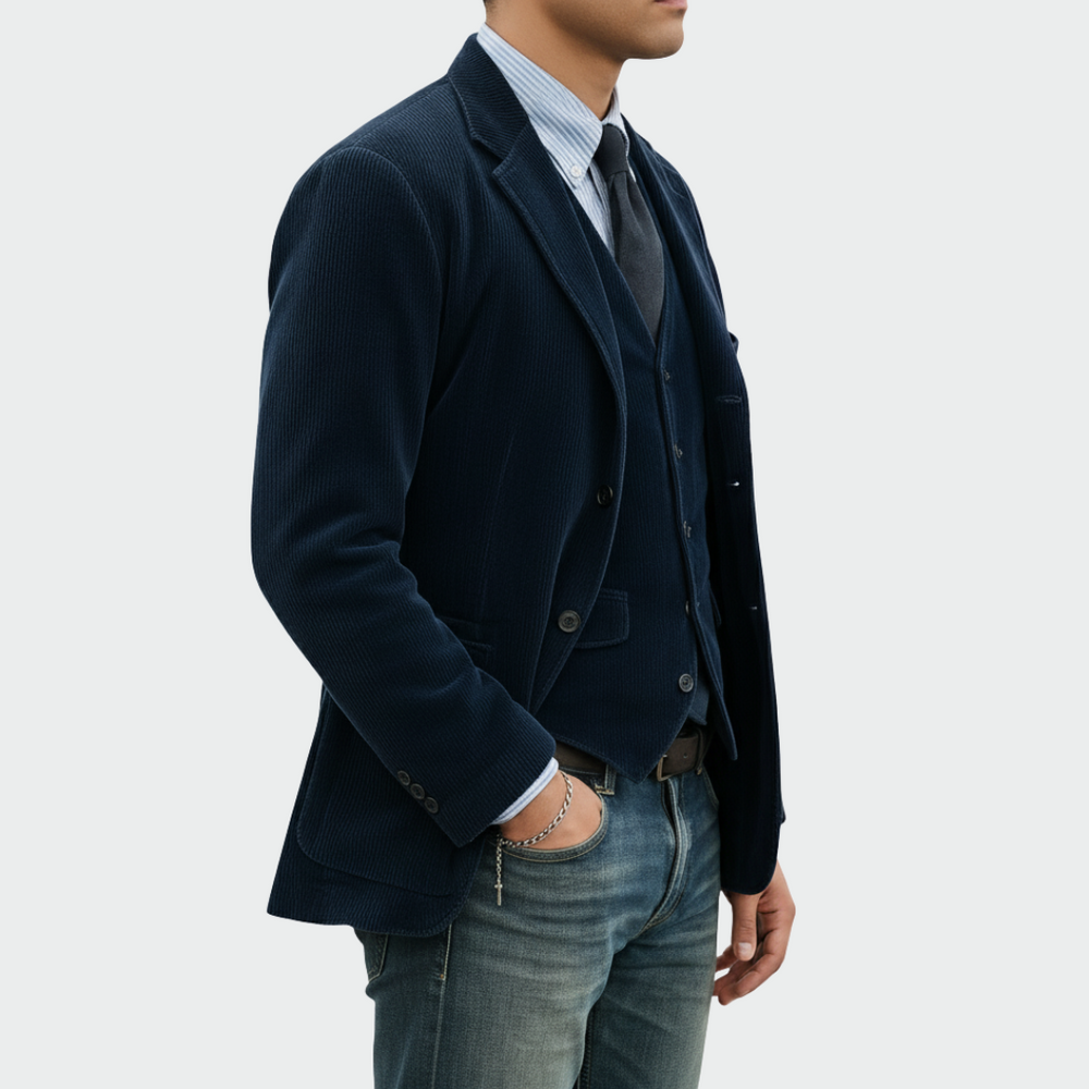 Tommy™ | 2-Piece Set: Velvet Blazer and Waistcoat