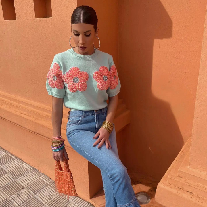 Mireille Flower Sweater Shirt