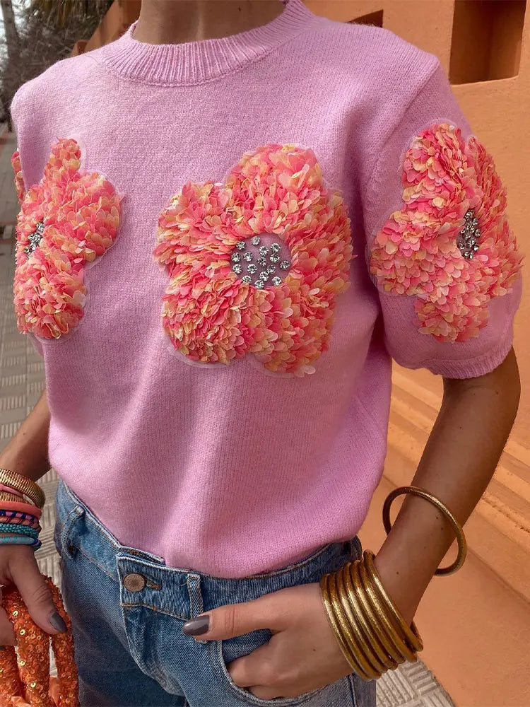 Mireille Flower Sweater Shirt