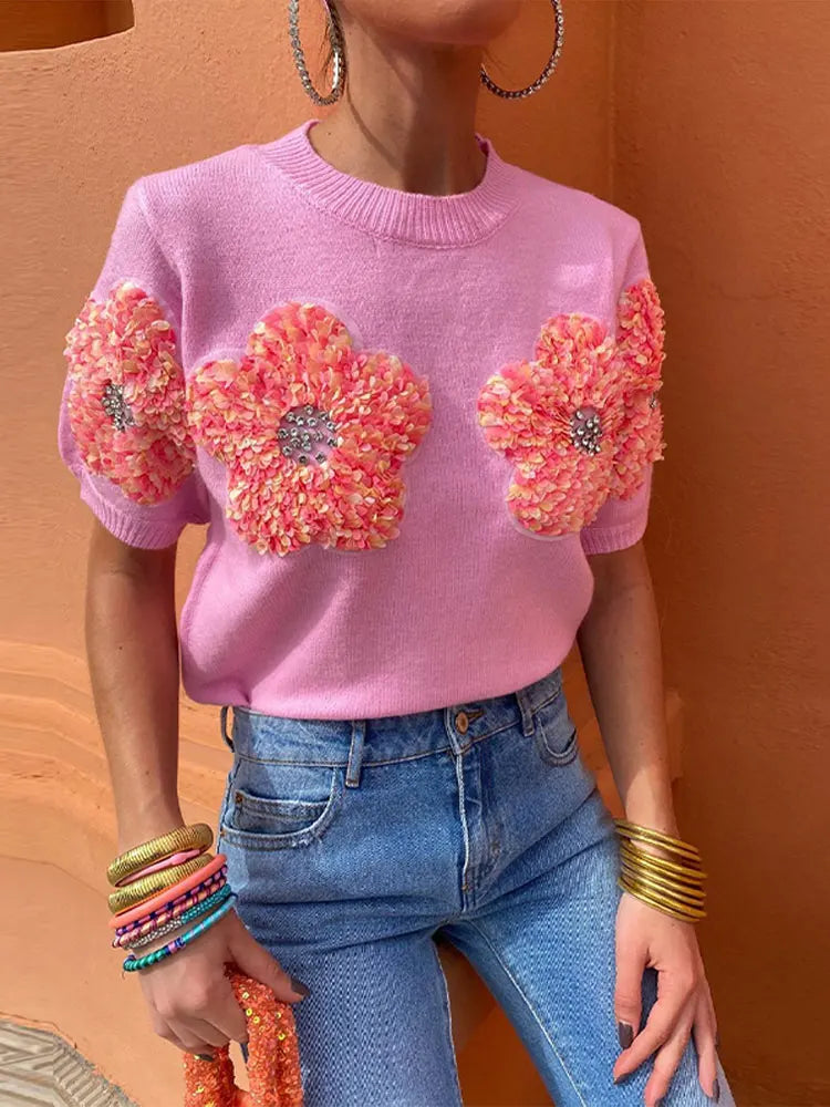 Mireille Flower Sweater Shirt